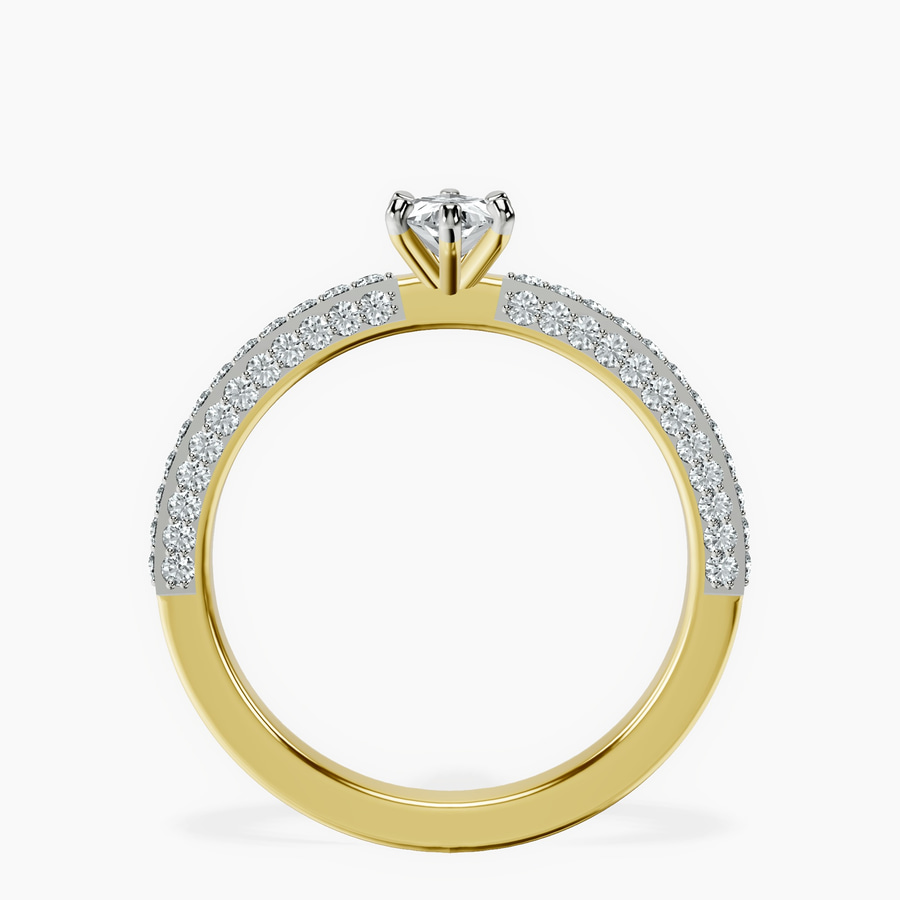 14kt Yellow Gold Grace Micro pavé Eternity Lab Diamond Ring side right image one