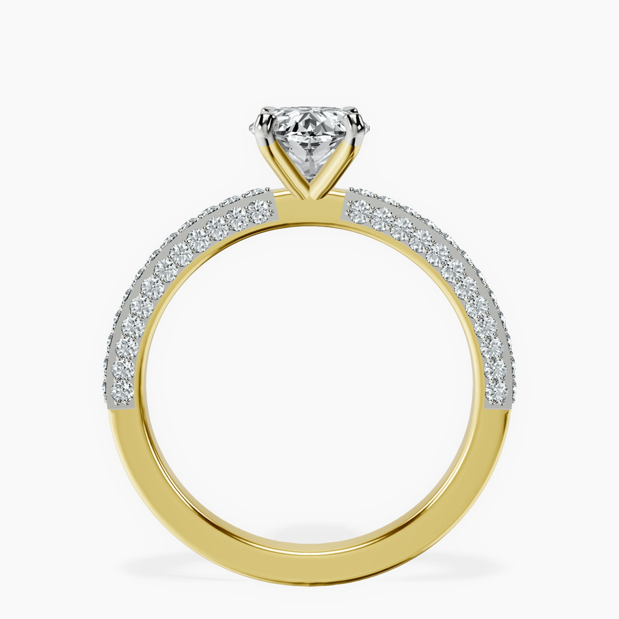 18ct Yellow Gold Grace Micro pavé Eternity Lab Diamond Ring side right image one