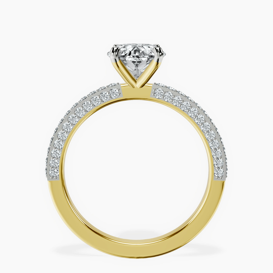 18kt Yellow Gold Grace Micro pavé Eternity Lab Diamond Ring side right image one