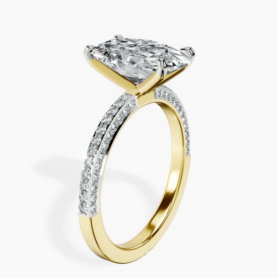 18kt Yellow Gold Grace Micro pavé Eternity Lab Diamond Ring standing product image one