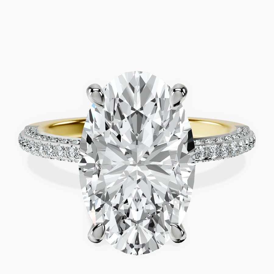 18kt Yellow Gold Grace Micro pavé Eternity Lab Diamond Ring front image