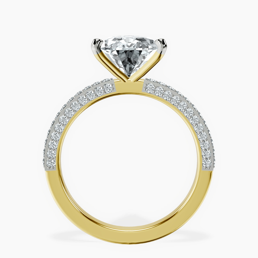 18kt Yellow Gold Grace Micro pavé Eternity Lab Diamond Ring side right image one