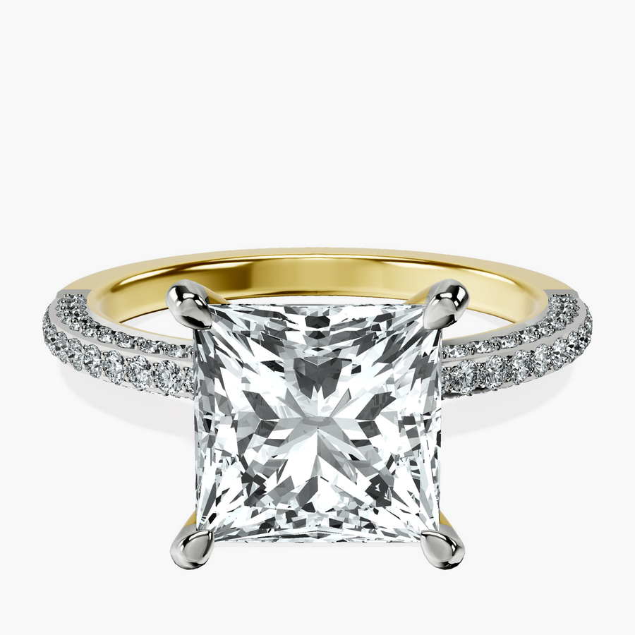 18kt Yellow Gold Grace Micro pavé Eternity Lab Diamond Ring front image