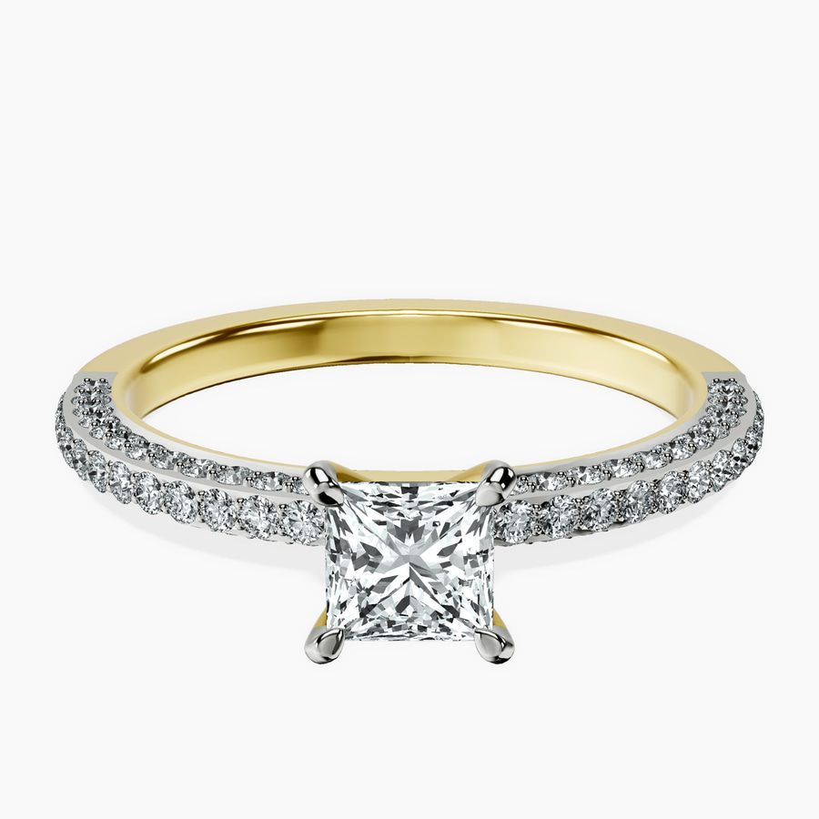 14kt Yellow Gold Grace Micro pavé Eternity Lab Diamond Ring front image