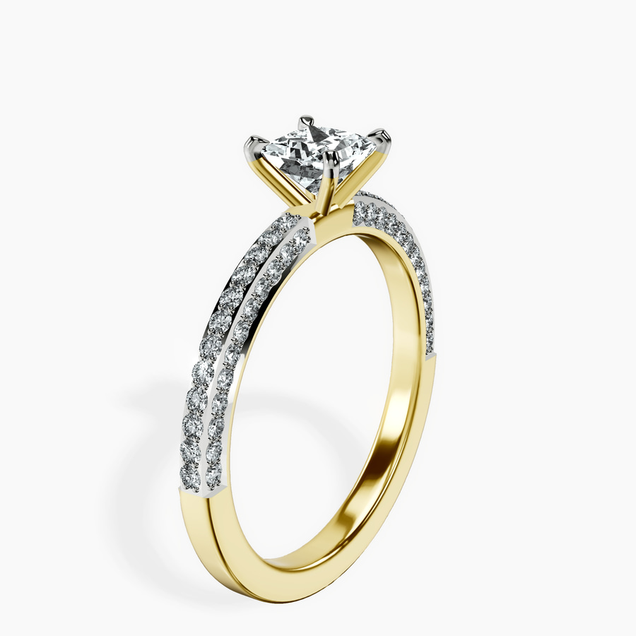 18ct Yellow Gold Grace Micro pavé Eternity Lab Diamond Ring standing product image one
