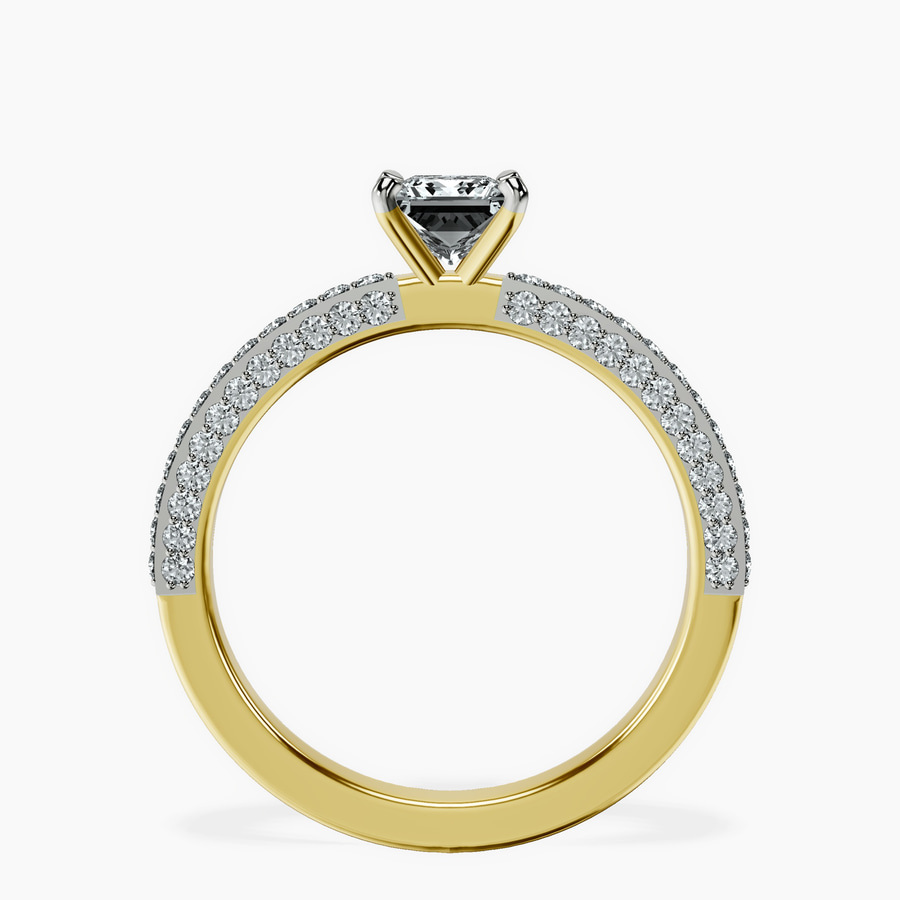 18ct Yellow Gold Grace Micro pavé Eternity Lab Diamond Ring side right image one