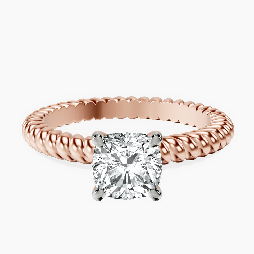 14kt Rose Gold Sansa Solitaire Lab Diamond Ring front image