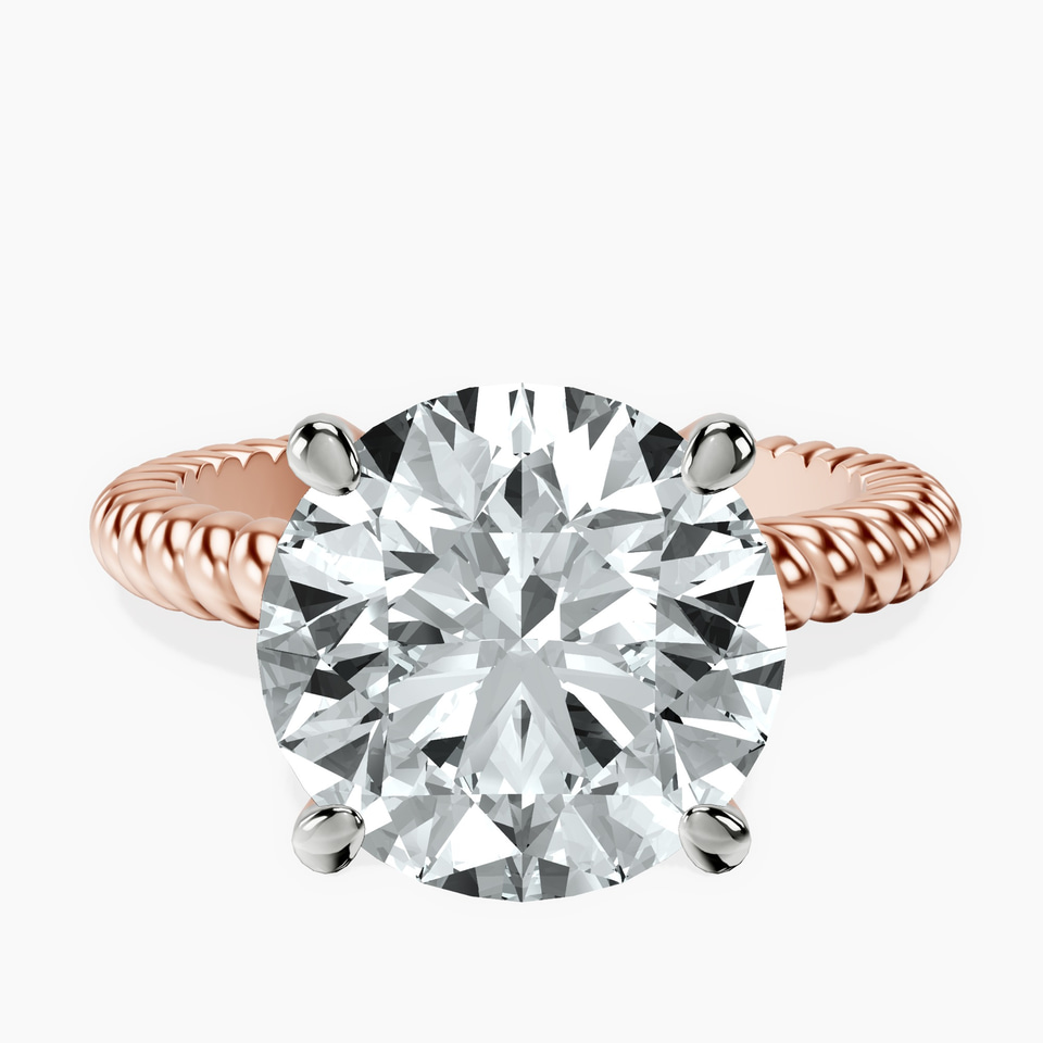 10kt Rose Gold Sansa Solitaire Lab Diamond Ring front image