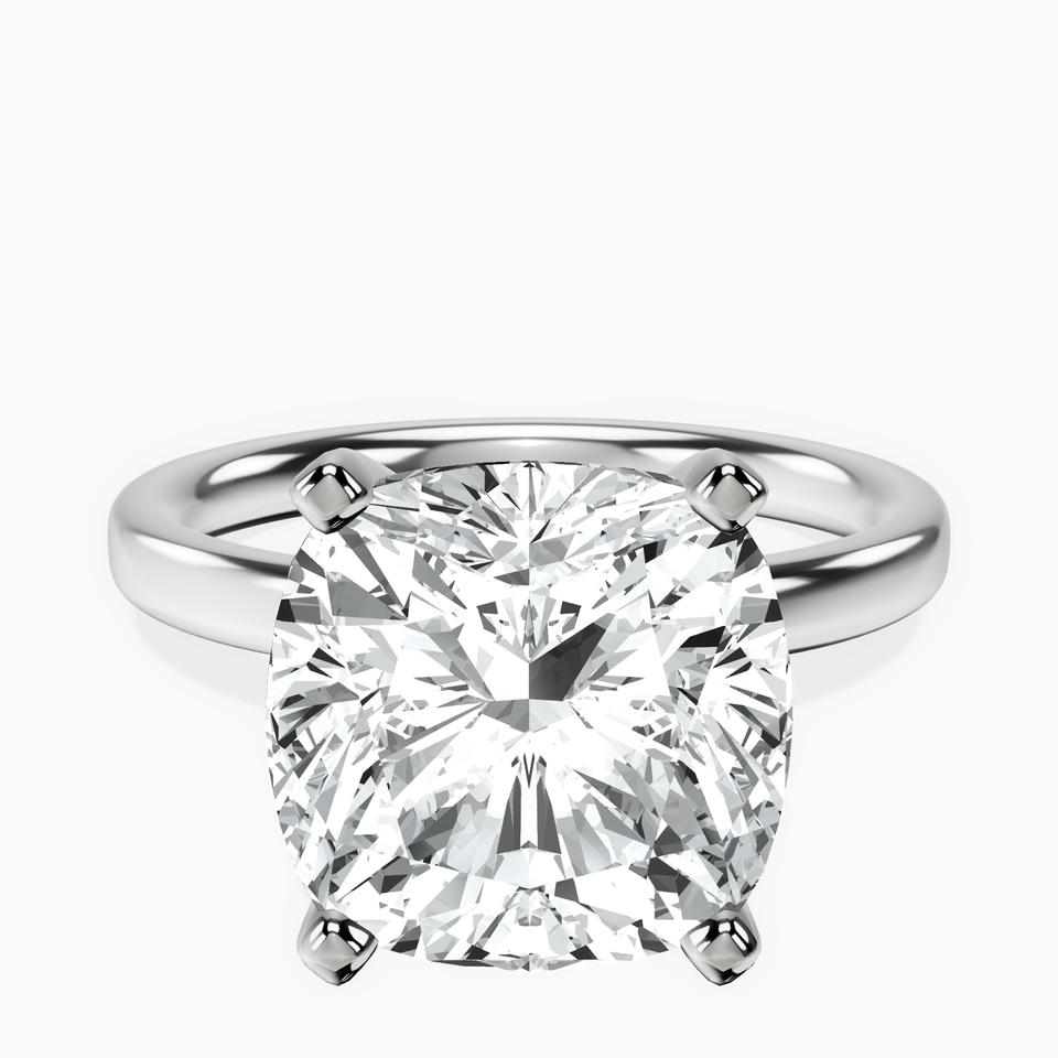14kt White Gold Four Prong Solitaire 2mm Lab Diamond Ring front image