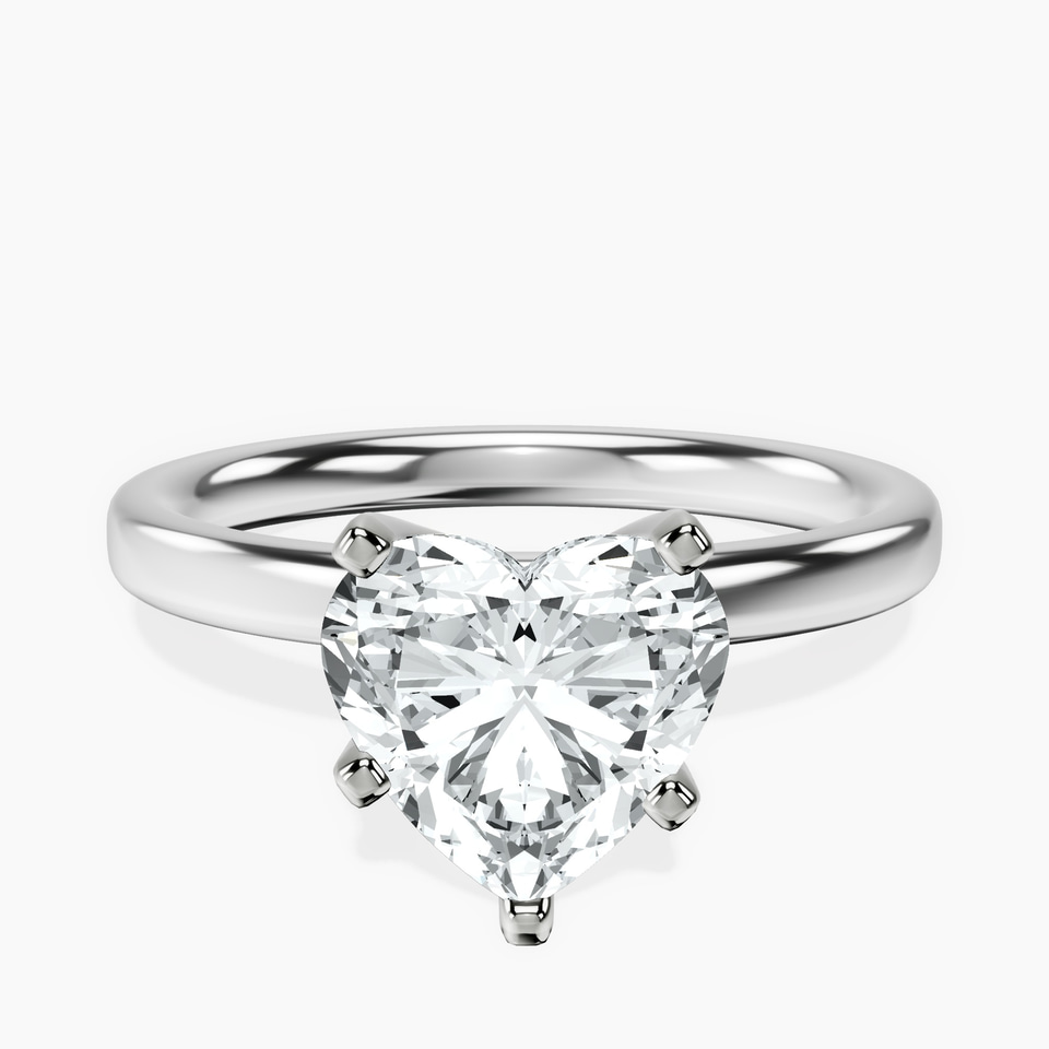 Platinum Four Prong Solitaire 2mm Lab Diamond Ring front image
