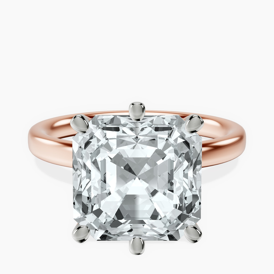 10kt Rose Gold Six Prong Solitaire 2mm Lab Diamond Ring front image