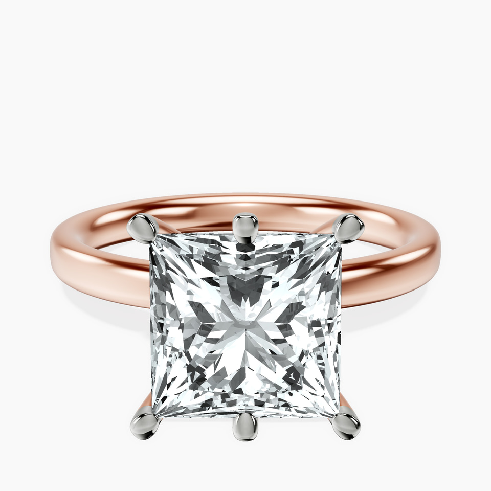 10kt Rose Gold Six Prong Solitaire 2mm Lab Diamond Ring front image