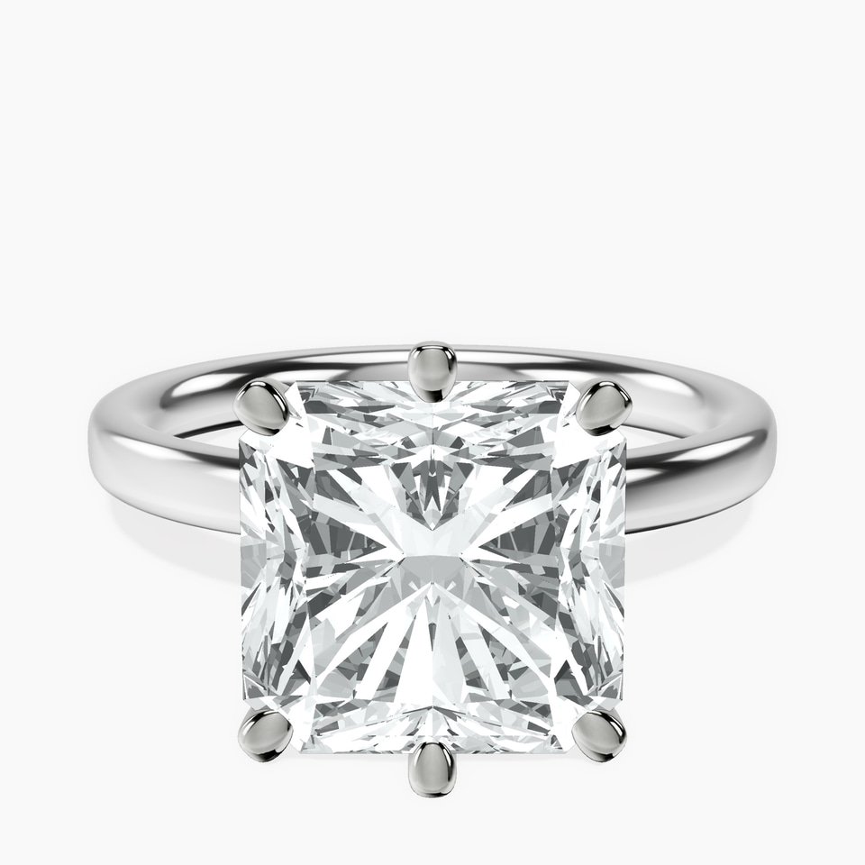 10kt White Gold Six Prong Solitaire 2mm Lab Diamond Ring front image