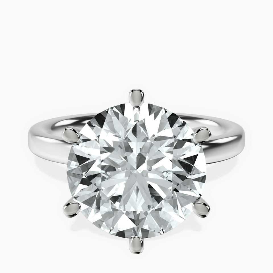 10kt White Gold Six Prong Solitaire 2mm Lab Diamond Ring front image