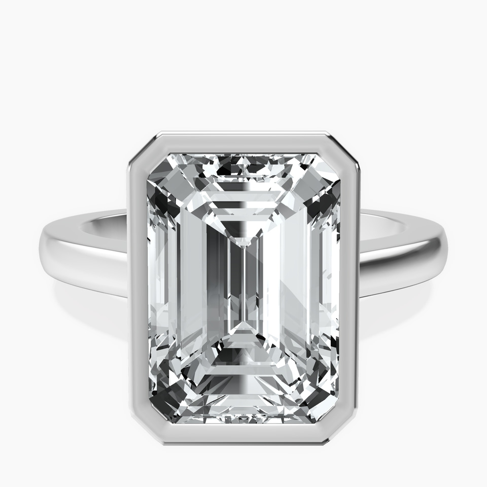 Platinum Bezel Set Solitaire Lab Diamond Ring front image