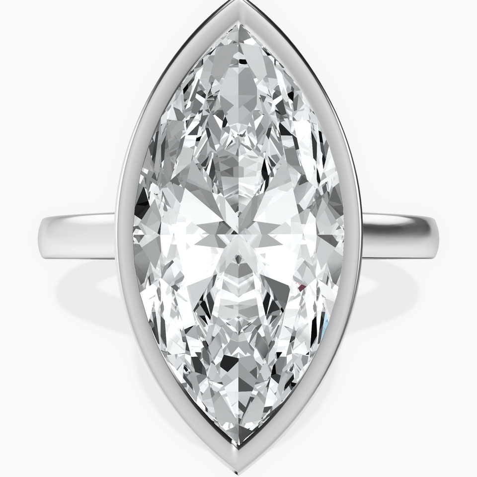 Platinum Bezel Set Solitaire Lab Diamond Ring front image