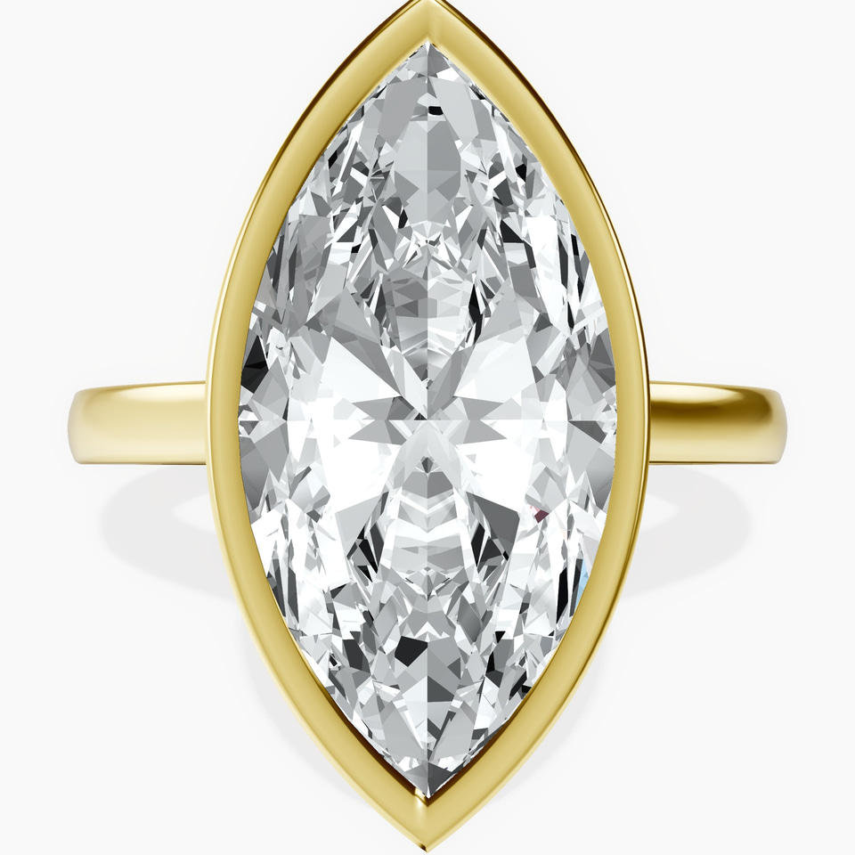 10kt Yellow Gold Bezel Set Solitaire Lab Diamond Ring front image