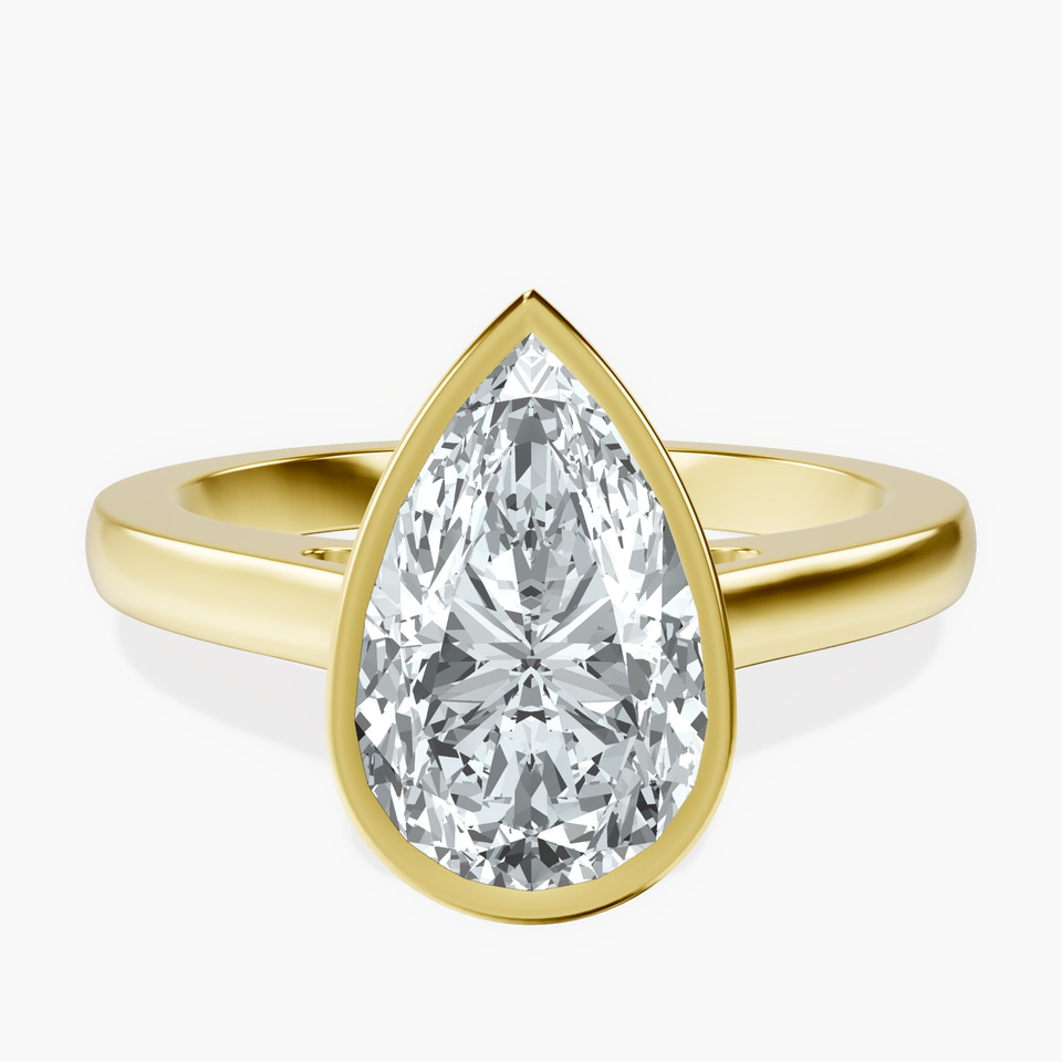 10kt Yellow Gold Bezel Set Solitaire Lab Diamond Ring front image