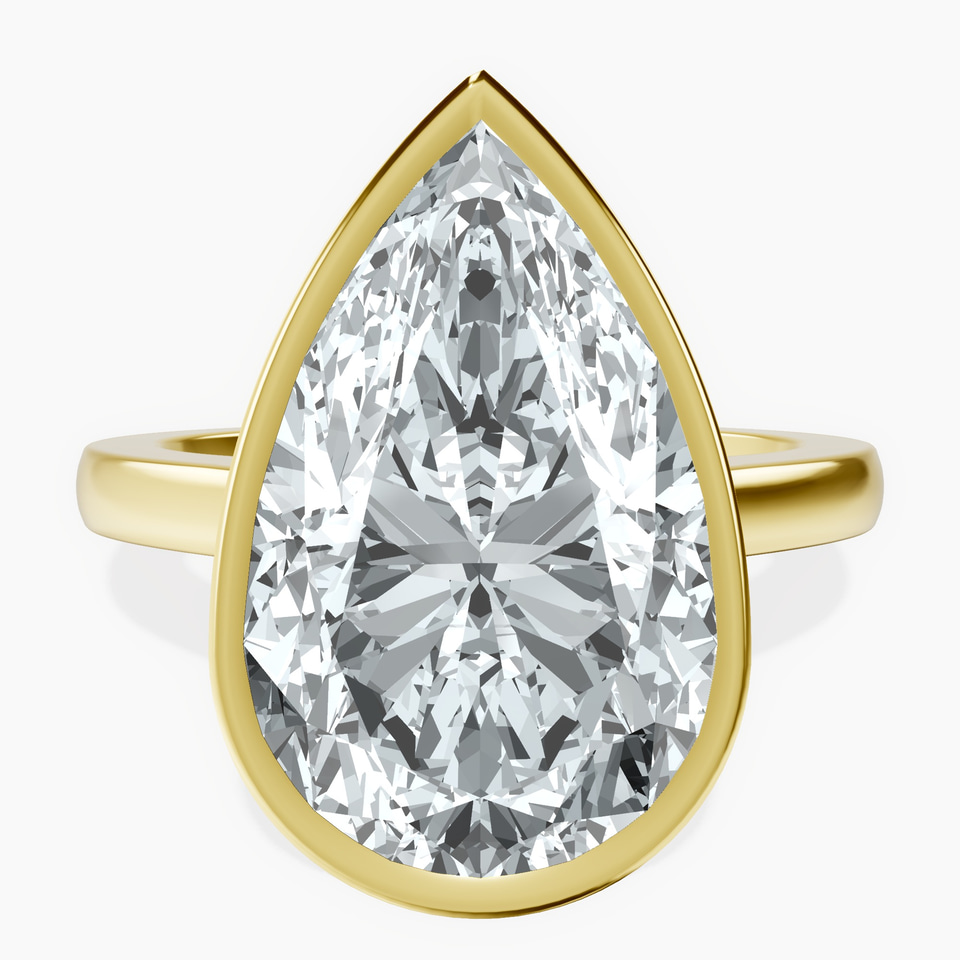 18kt Yellow Gold Bezel Set Solitaire Lab Diamond Ring front image