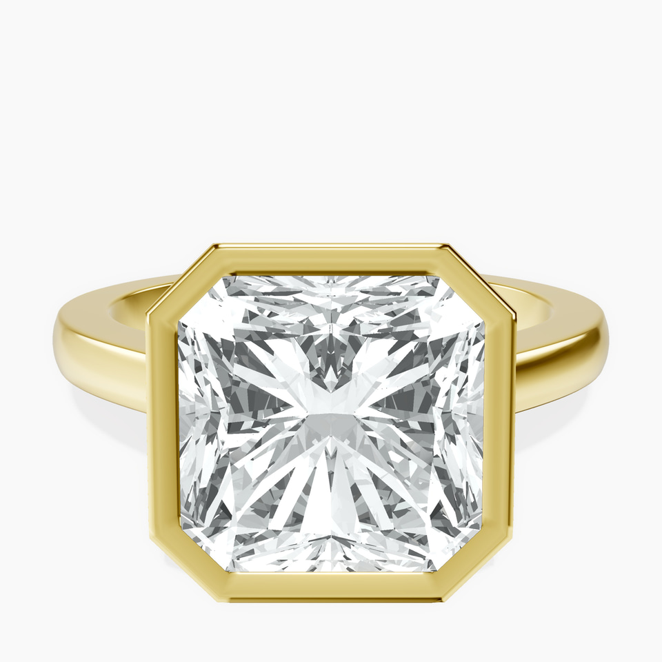 18kt Yellow Gold Bezel Set Solitaire Lab Diamond Ring front image