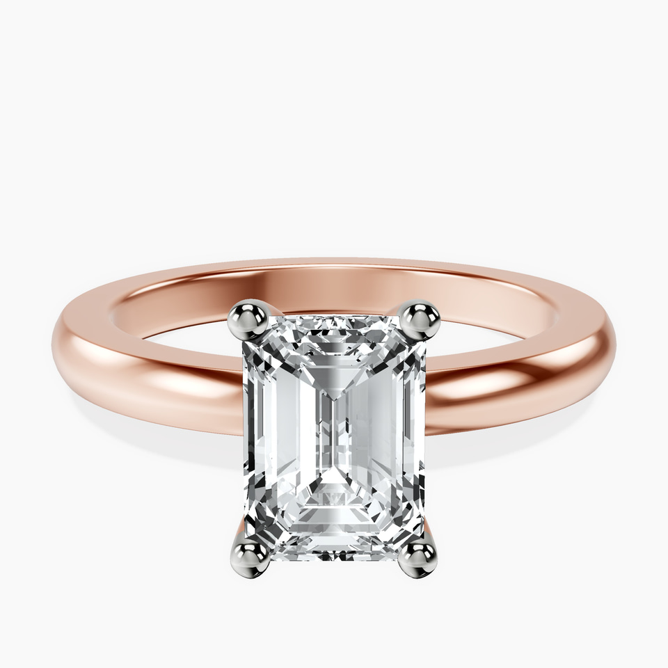14ct Rose Gold Quinn Solitaire Lab Diamond Ring front image