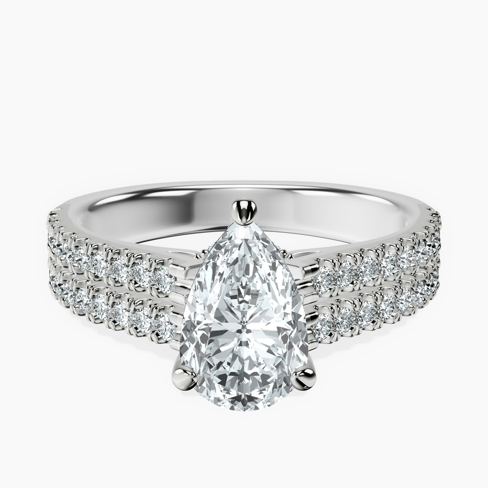 Platinum Tosca Secret Halo Double Band Lab Diamond Ring front image