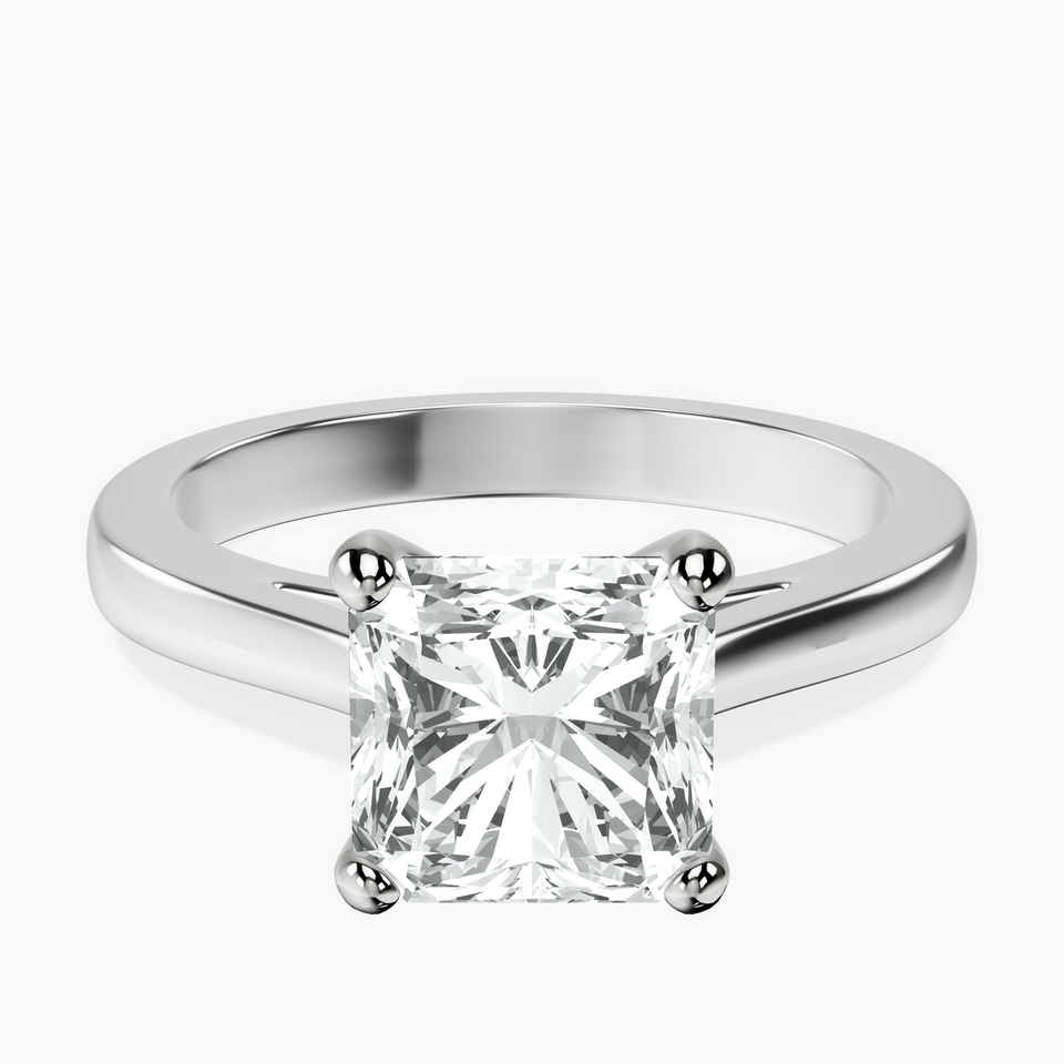 10kt White Gold Teagan Solitaire 2mm Lab Diamond Ring front image