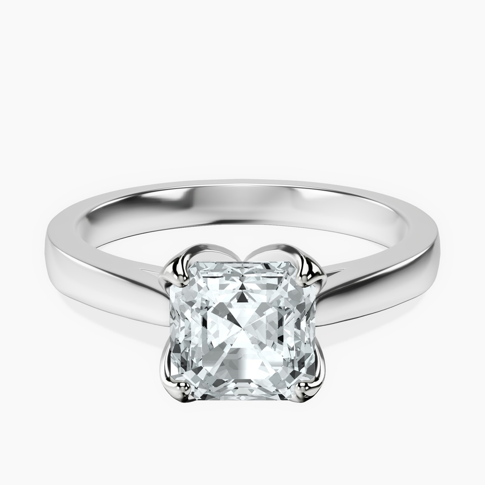 10kt White Gold Shye Petal Solitaire Lab Diamond Ring front image