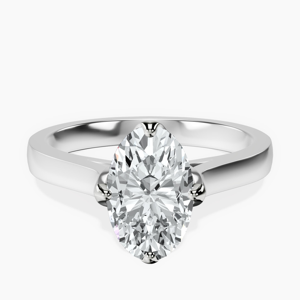 10kt White Gold Shye Petal Solitaire Lab Diamond Ring front image