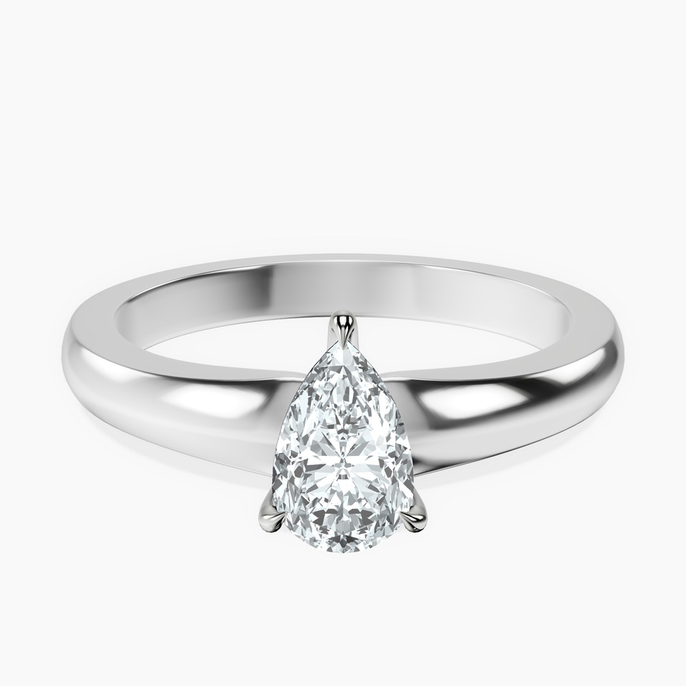 14kt White Gold Arielle Solitaire Lab Diamond Ring front image