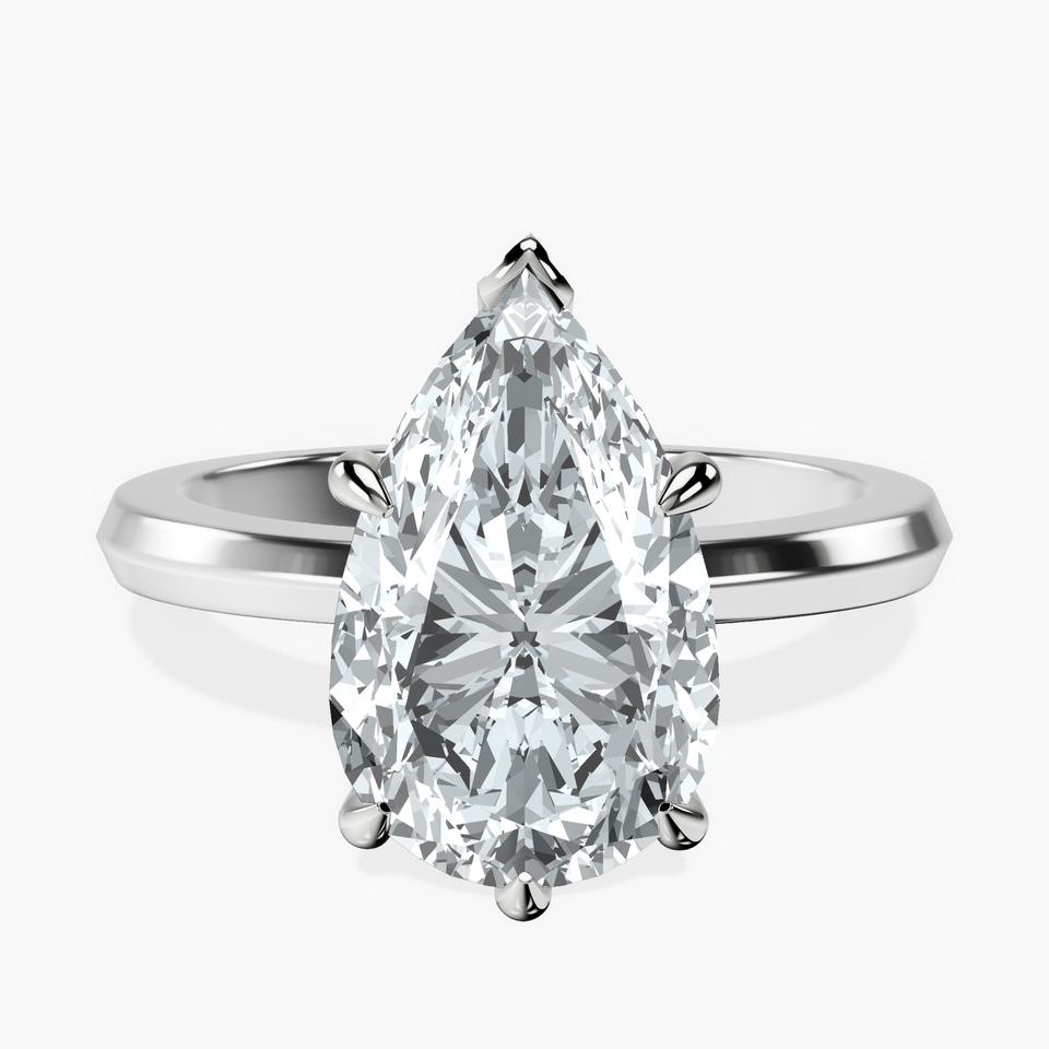 Platinum Eva Six Prong Knife Edge Lab Diamond Ring front image