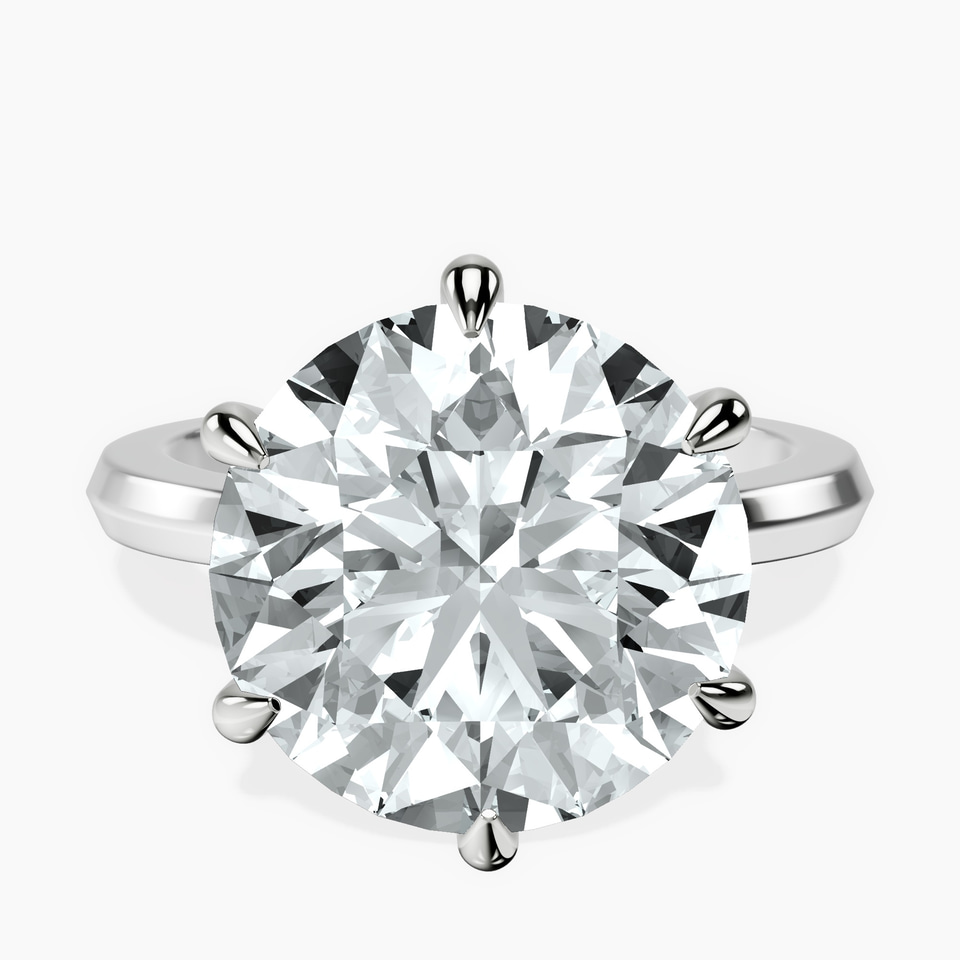 10kt White Gold Eva Six Prong Knife Edge Lab Diamond Ring front image