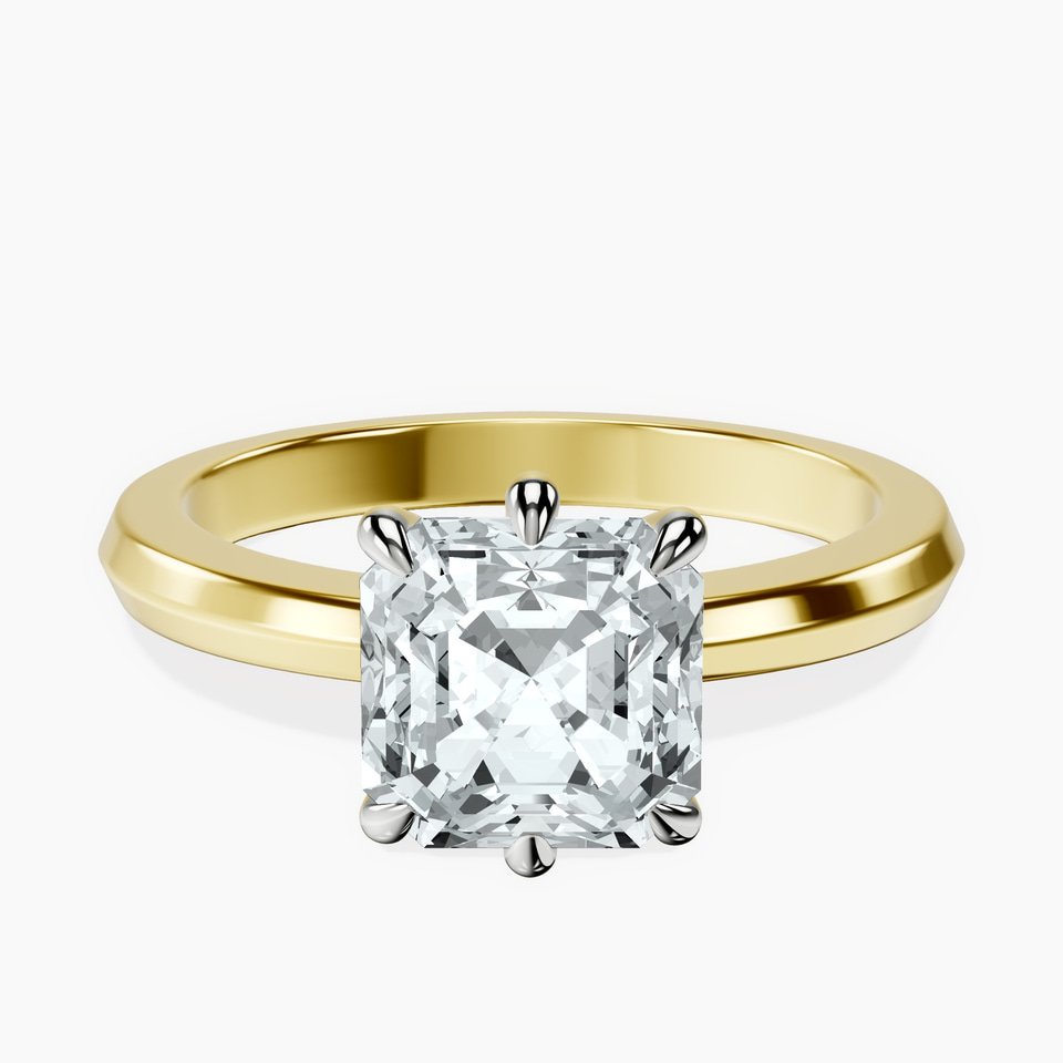 10kt Yellow Gold Eva Six Prong Knife Edge Lab Diamond Ring front image