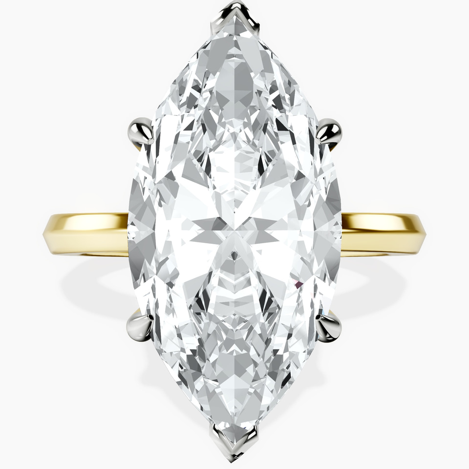 14kt Yellow Gold Eva Six Prong Knife Edge Lab Diamond Ring front image