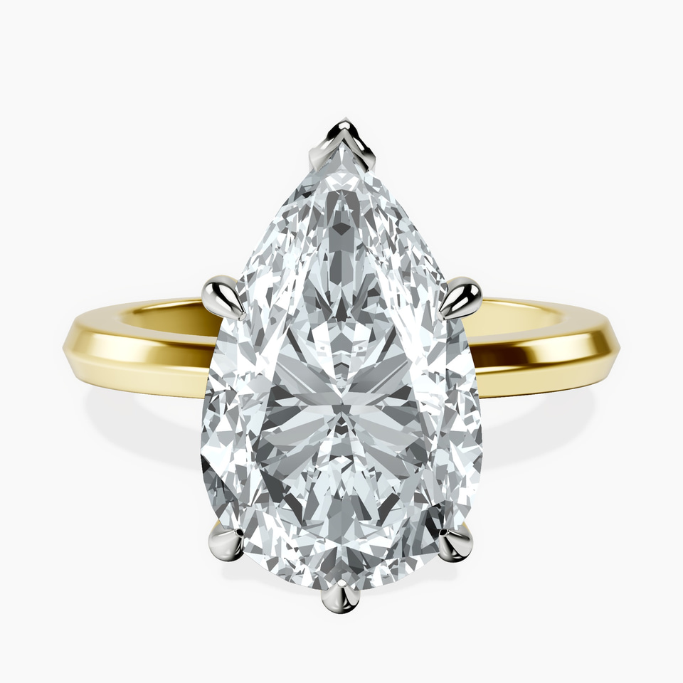 14kt Yellow Gold Eva Six Prong Knife Edge Lab Diamond Ring front image