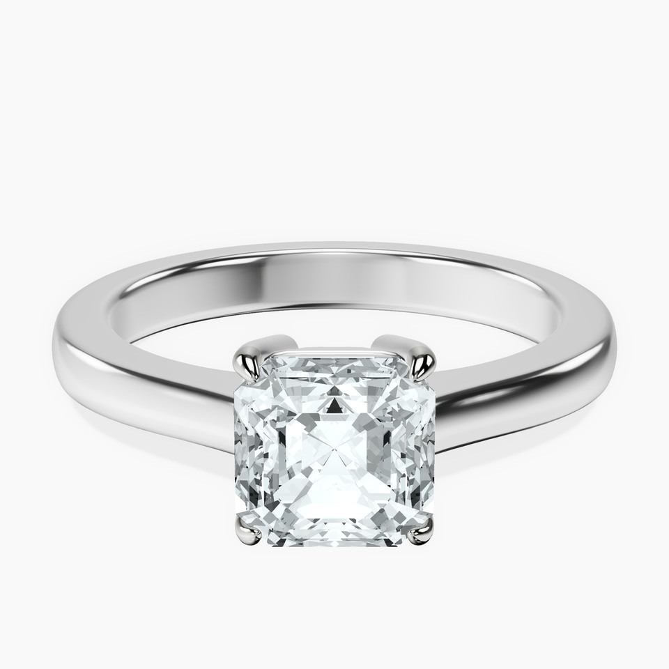 10kt White Gold Demi Four Prong Lab Diamond Ring front image