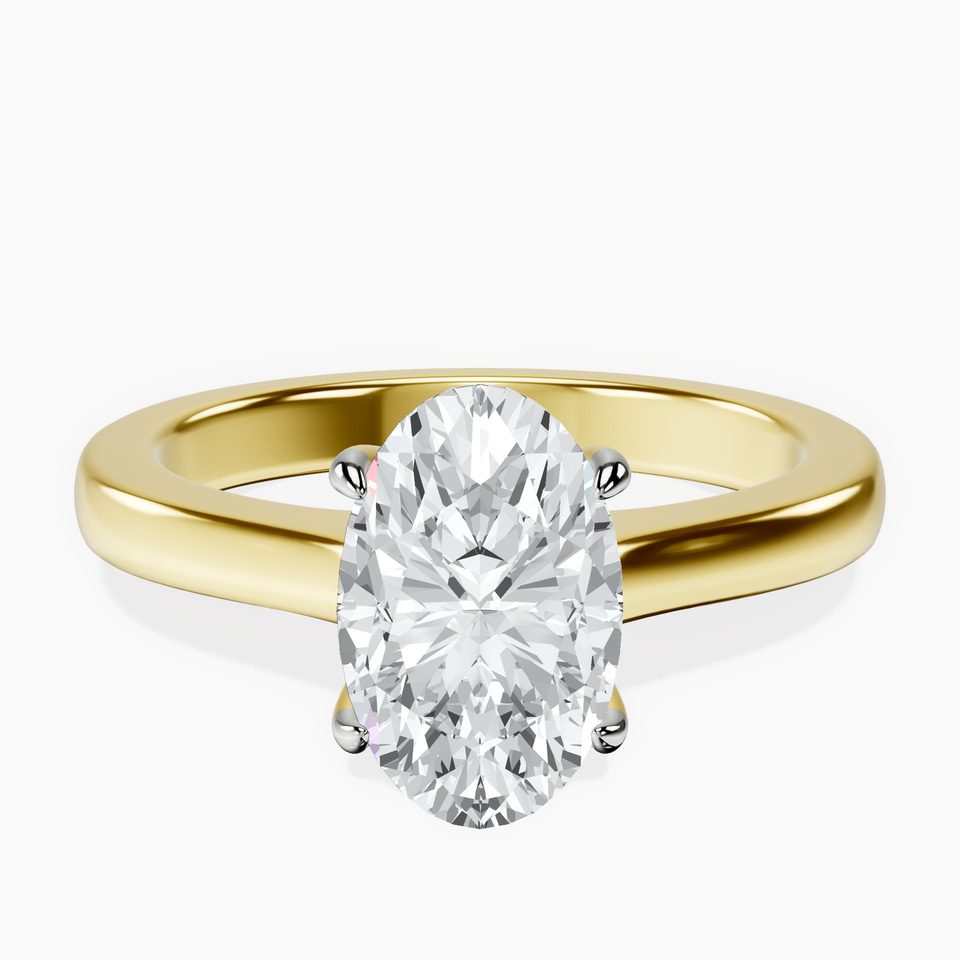 14kt Yellow Gold Demi Four Prong Lab Diamond Ring front image
