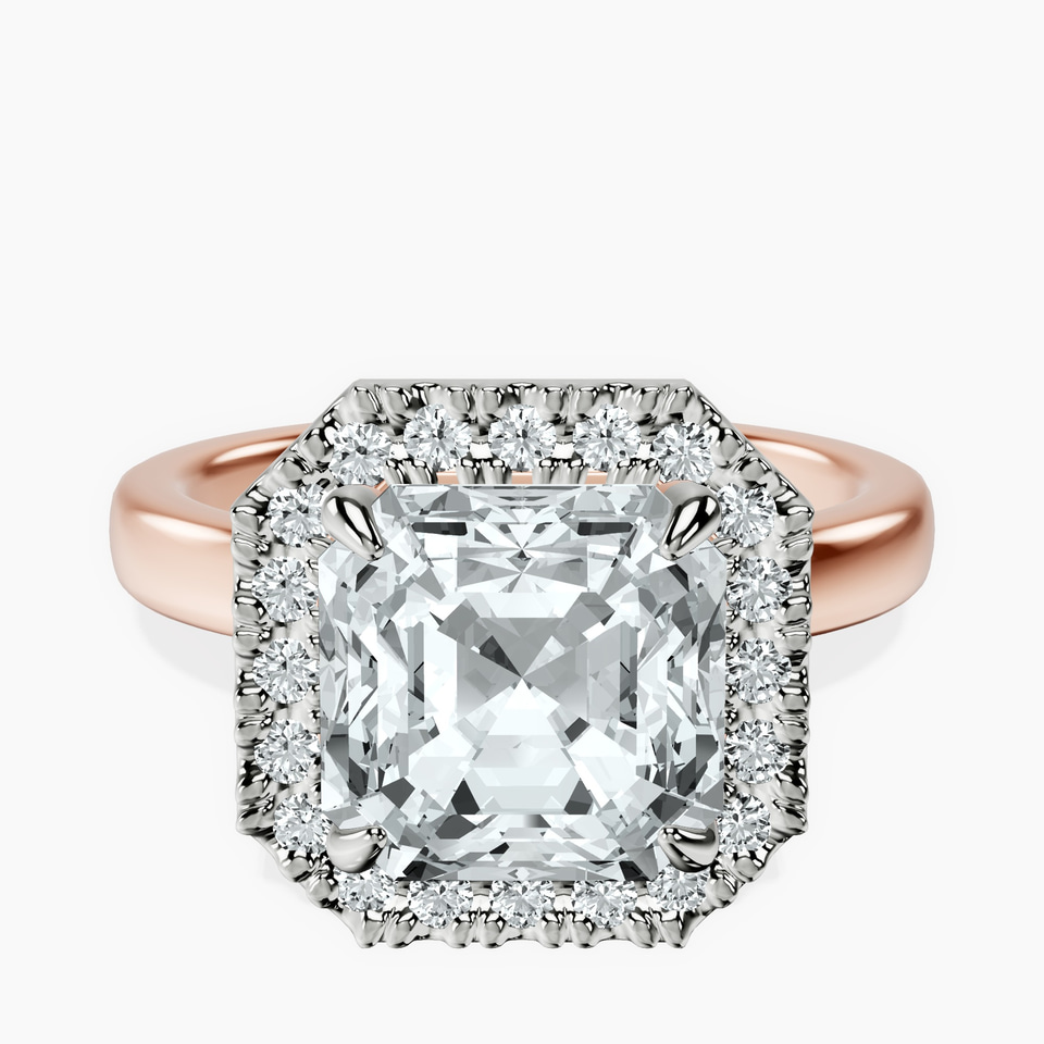 18kt Rose Gold Anna Hidden Accents Halo Lab Diamond Ring front image