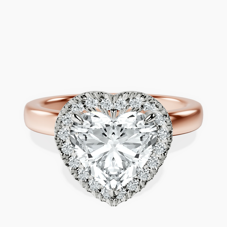 14ct Rose Gold Anna Hidden Accents Halo Lab Diamond Ring front image