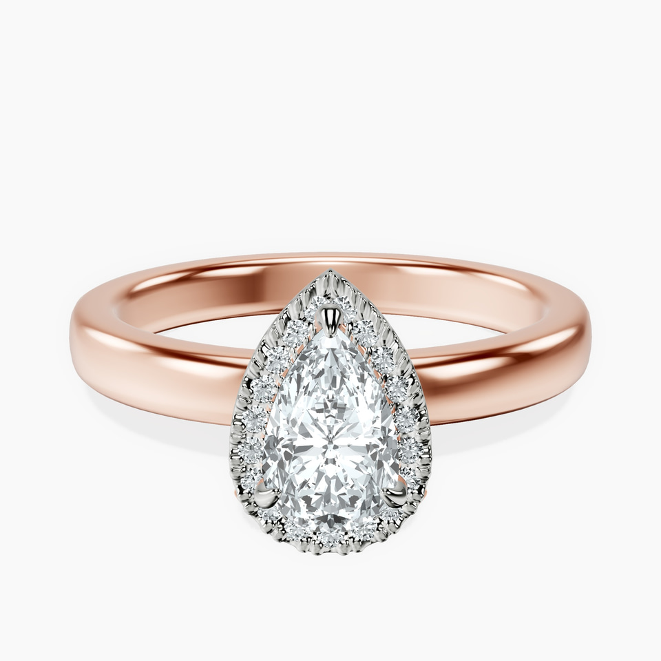 14kt Rose Gold Anna Hidden Accents Halo Lab Diamond Ring front image