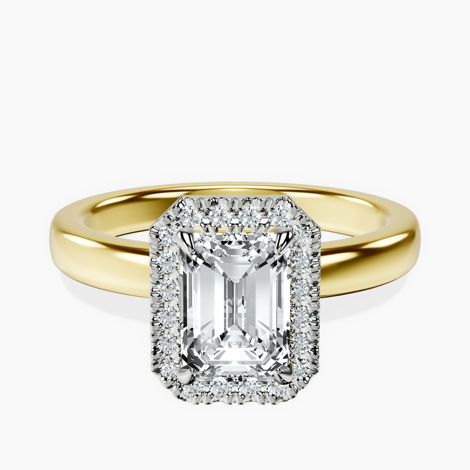 18kt Yellow Gold Anna Hidden Accents Halo Lab Diamond Ring front image