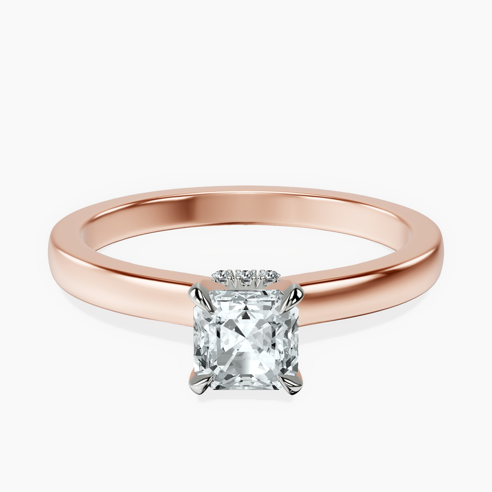 10kt Rose Gold Mystic Secret Halo Lab Diamond Ring front image