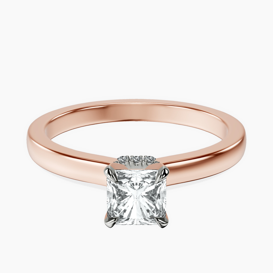 10kt Rose Gold Mystic Secret Halo Lab Diamond Ring front image