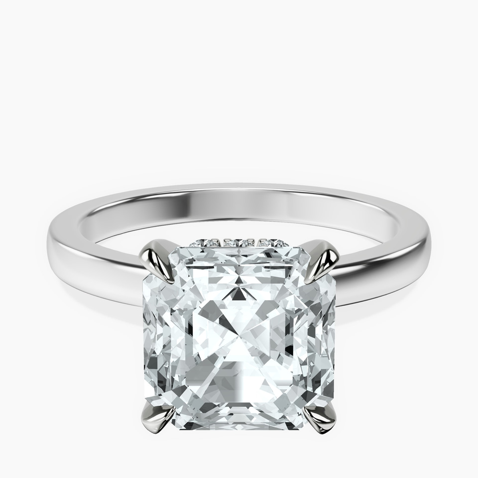 Platinum Mystic Secret Halo Lab Diamond Ring front image