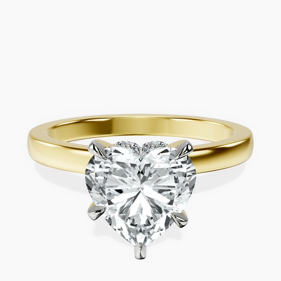 14ct Yellow Gold Mystic Secret Halo Lab Diamond Ring front image