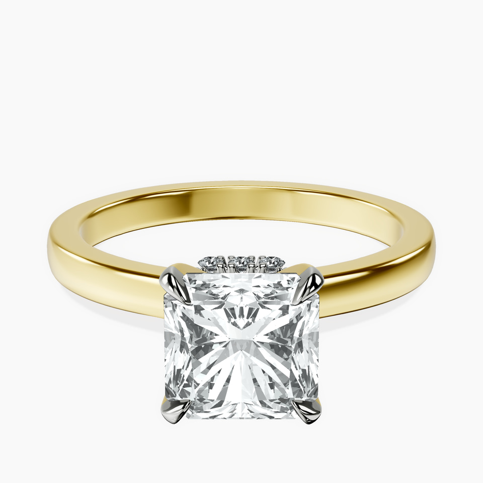 14ct Yellow Gold Mystic Secret Halo Lab Diamond Ring front image