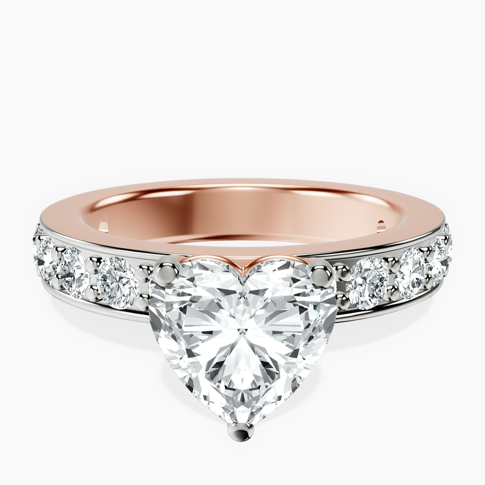 14ct Rose Gold Adele Side Stone Lab Diamond Ring front image