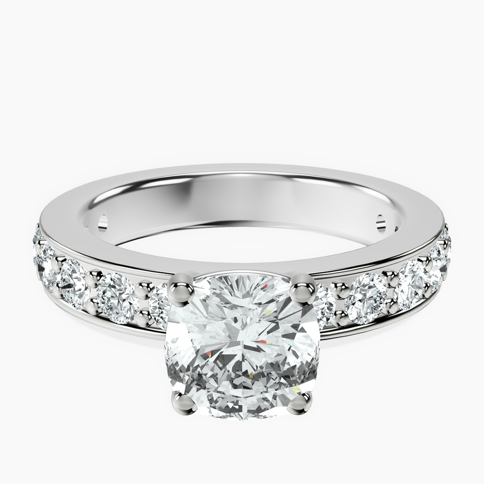 Platinum Adele Side Stone Lab Diamond Ring front image