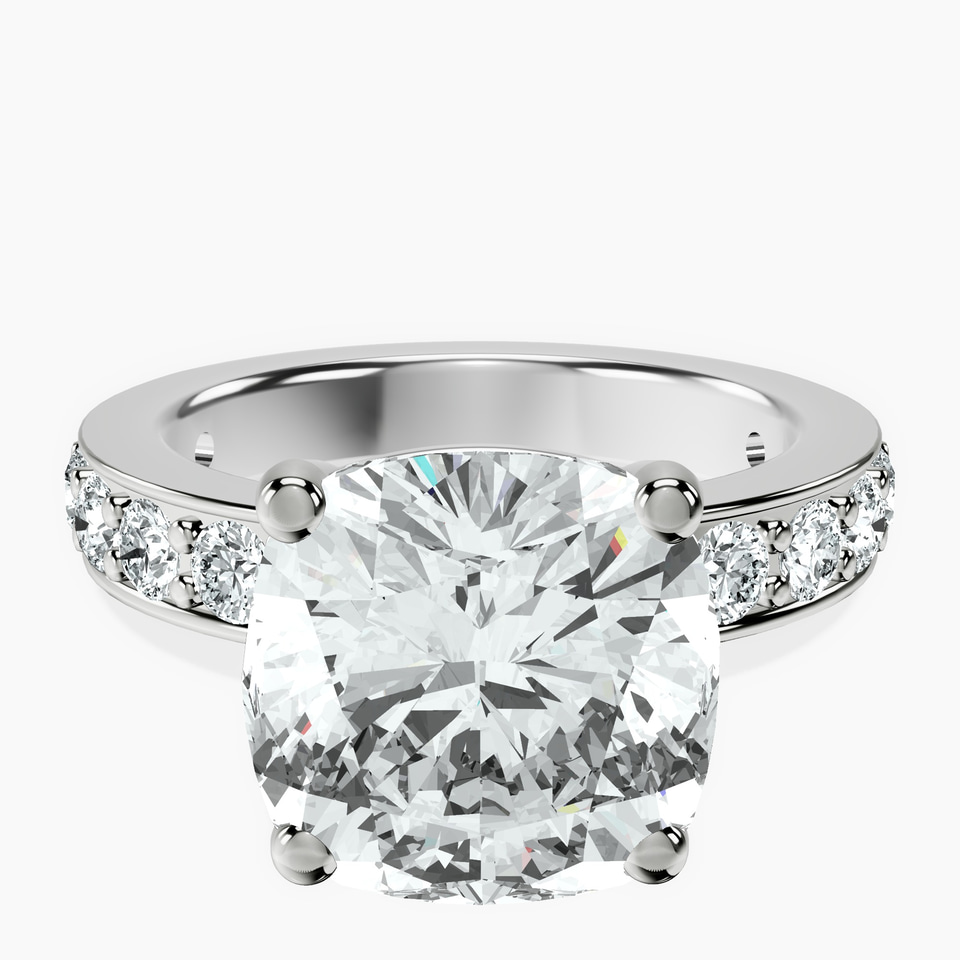 10kt White Gold Adele Side Stone Lab Diamond Ring front image