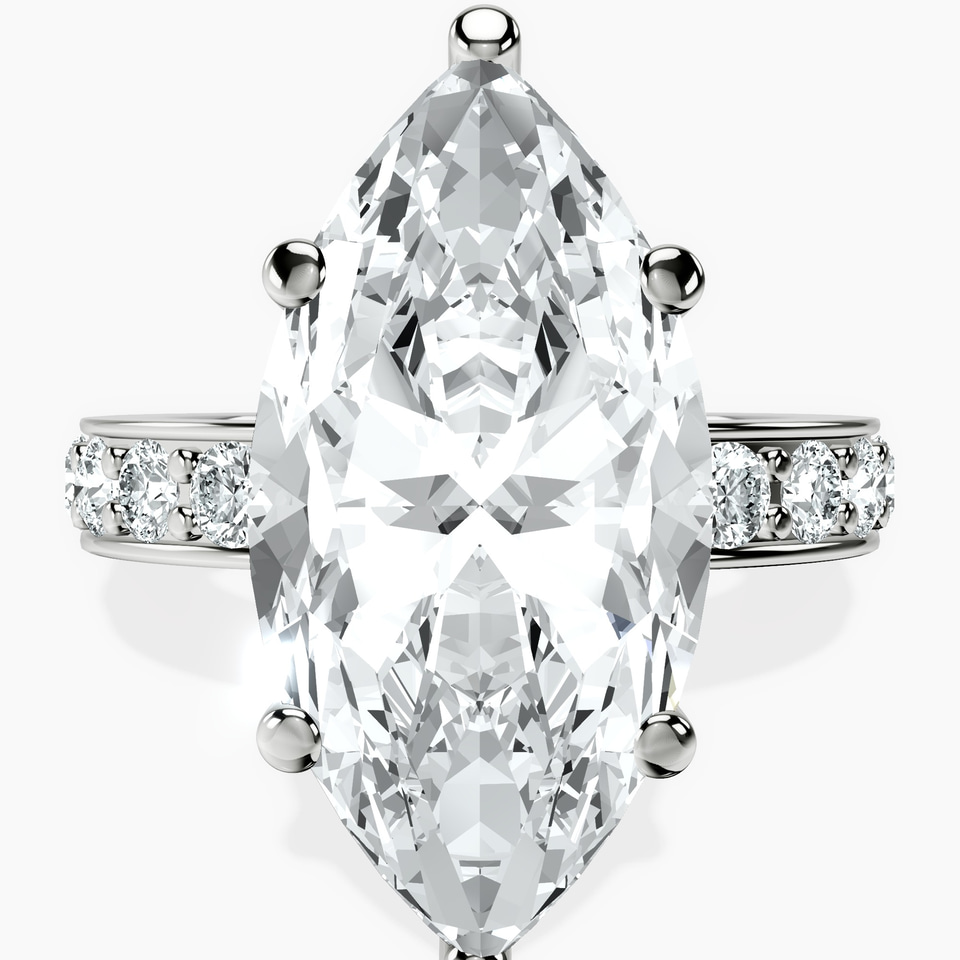 Platinum Adele Side Stone Lab Diamond Ring front image